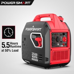 PowerSmart 2500W Gas Portable Inverter Generator, 120V Output, USB Port, New