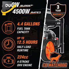 WEN 5,600-Watt Portable Gasoline Generator with Wheel Kit Electric Start 224cc
