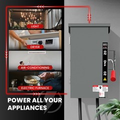 200A Manual Generator Transfer Switch,Heavy Duty 48000W General Double-Throw…