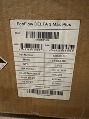 EcoFlow DELTA 3 Max Plus Portable Power Generator, Li-Ion Battery, Gray/Black
