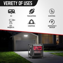 PowerSmart 4,400-W Super Quiet Portable RV Ready Gas Powered Inverter Generator