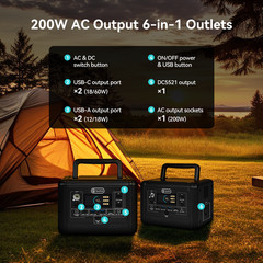 Flashfish T200 Solar Generator Lifepo4 153.6Wh 200W Optional With Solar Panel