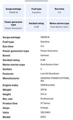 Generac GP8000E COsense Portable Generator Electric Start PowerRush Technology
