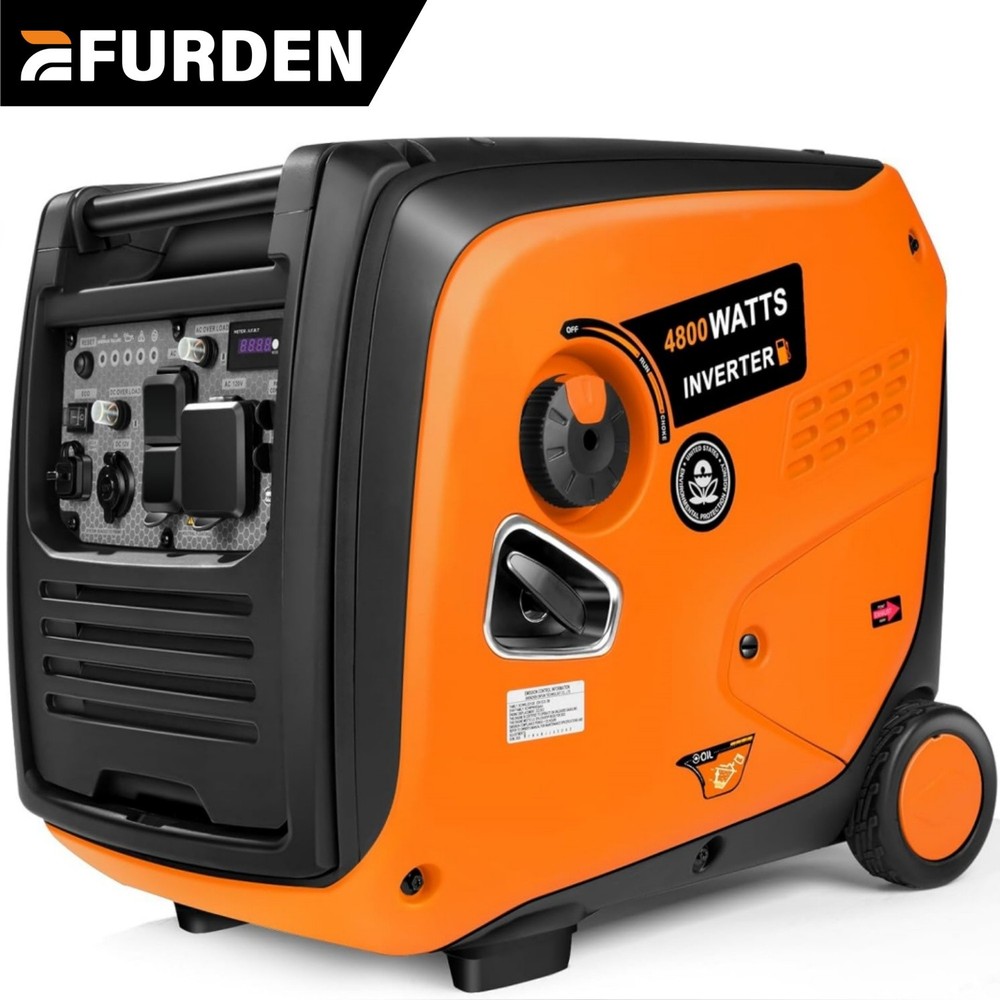 Efurden 4800W Portable Inverter Generator Gas Quiet CO Sensor Outdoor Camping