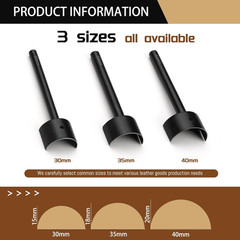 3 Sizes Leather Corner Punch, Half-Round Punch Set, Leather Belt End Punch Tool,