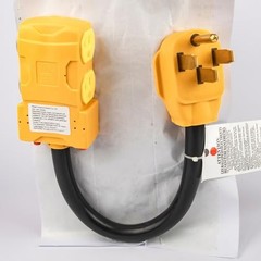 50A to 20A RV Generator Adapter 14-50P to 4×5-20R w/ Breaker