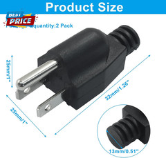 2 Pack Neutral Ground Bonding Plug for Portable Inverter Generator, Surge Protec