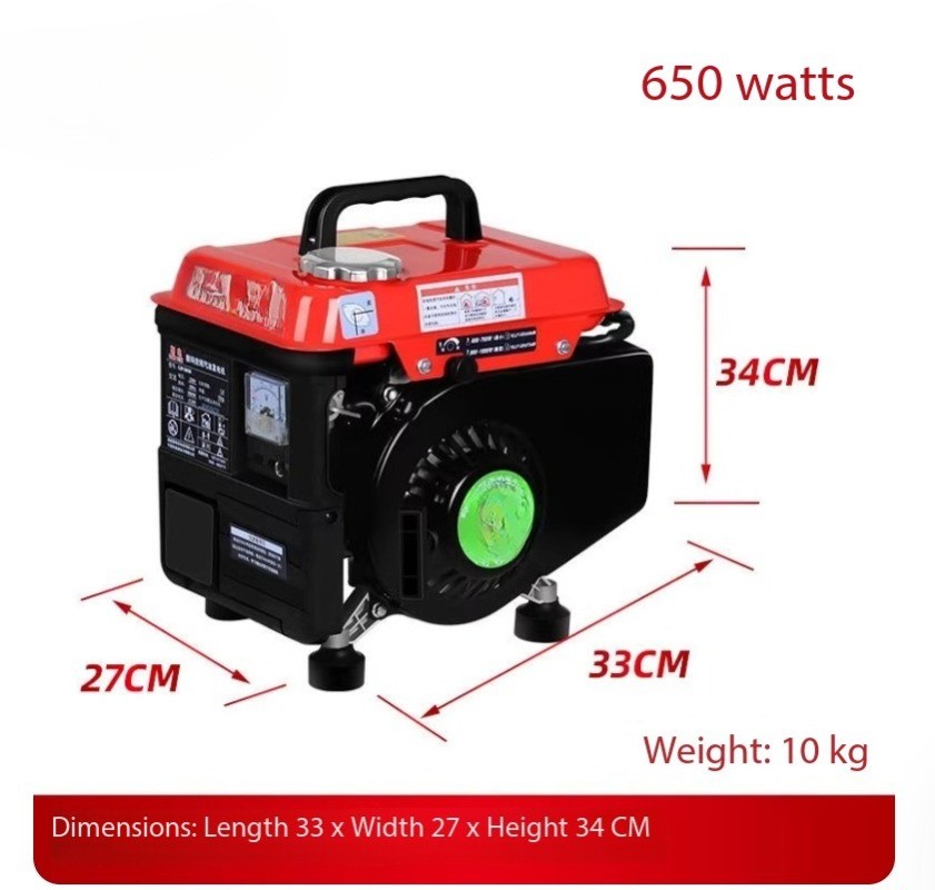 Portable Gasoline Generator for Home Use 1000W 220V Single-Phase Small