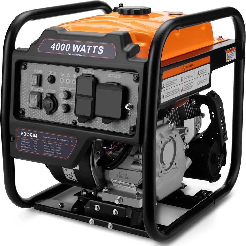 4000 Watt Open Frame Inverter Generator 208cc Pure Sine Wave Low Noise ECO Mode