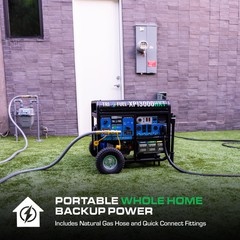 DuroMax XP13000HXT 13,000W Electric Start Tri-Fuel Portable Generator w/CO Alert