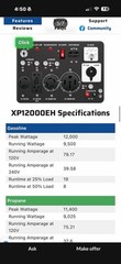 DuroMax XP12000EH Gas or Propane Dual Fuel Electric Start Portable Generator