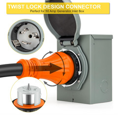 Cable Generador 50A 25 Pies 125/250V 12500W para Conexión a Casa