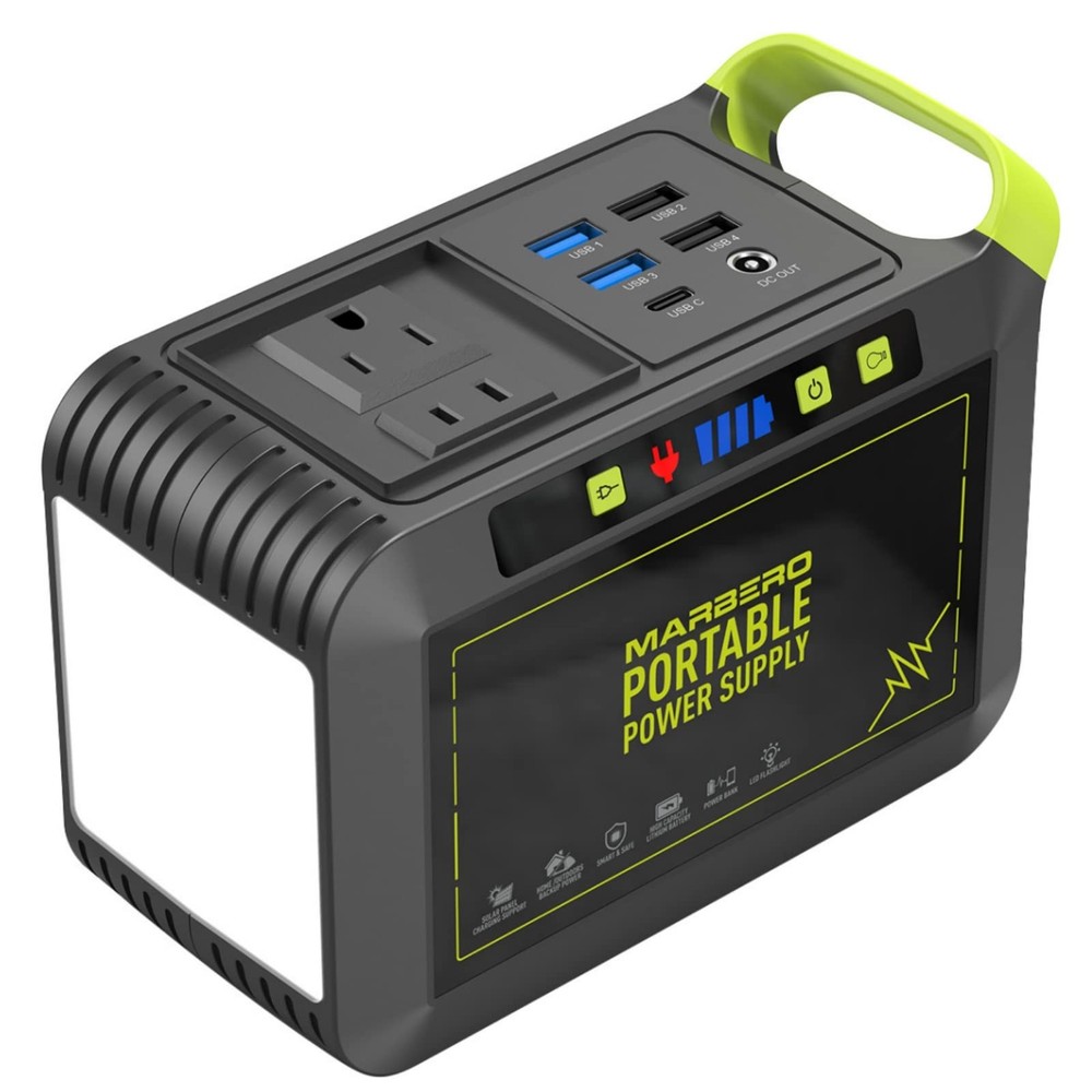 MARBERO Portable Power Station 88Wh Camping Lithium Battery Solar Green
