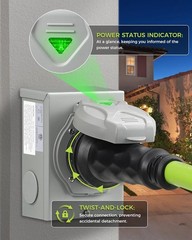 Upgraded 50 AMP Generator Power Inlet Box List Locking 3 Prong 125V Waterproof