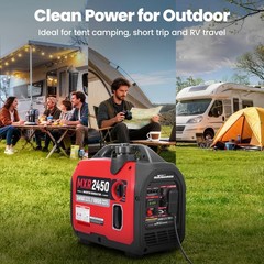 2450W Portable Inverter Generator – CO Auto Shutdown Certified for Outdoor