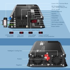 3000 Watt Power Inverter 3000W 12V DC to 110V 120V AC 3000 Watt Inverter