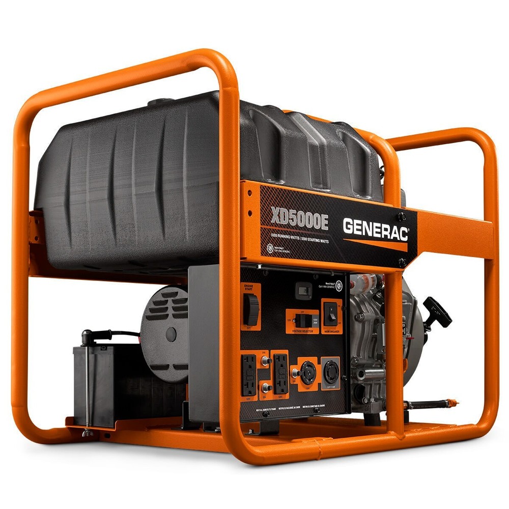 Generac 6864 Xd5000e 5, 000 Watt Portable Diesel Generator, 5, 500 W Surge,