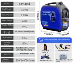 220V Gas-Powered Inverter Portable Generator, Small, Electric Start,for Home Use