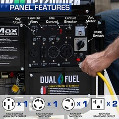 DuroMax XP12000EH 12,000-W Portable Hybrid Dual Fuel Generator w/ Electric Start