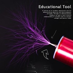 Handheld Mini Tesla Coil Gun – Portable Rechargeable Arc Generator, 10000x Safe