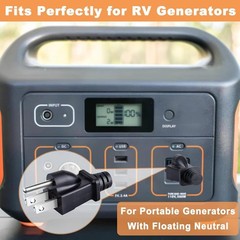 2 Pack Generator Grounding Plug Neutral Bonding for RV Portable Inverter Generat