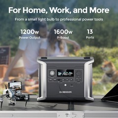 Dabbsson 1330Wh Portable Power Station Max9400Wh LFP Solar Generator for Camping