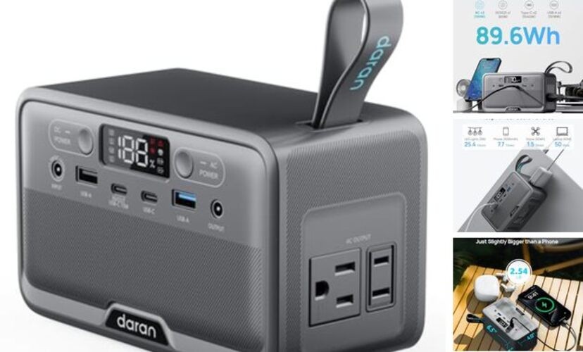 Portable Power Station 89.6Wh LiFePO4 Battery 100W(200W Peak) Advanced Gray
