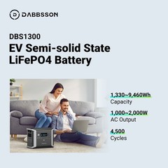 Dabbsson 1200W 1330Wh Power Station Camping with 2x 210W Foldable Solar Panel