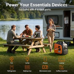 Efurden 4300W Inverter Gasoline Generator Quiet for RV-Ready Camping Outdoor