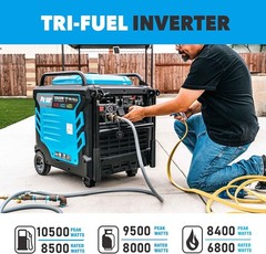 Pulsar 10,500-W Super Quiet Portable Tri Fuel Inverter Generator w/ Remote Start