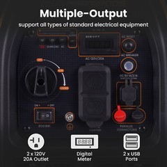 2300 Watt Portable Gasoline Inverter Generator Quiet w/ USB Outlet & Parallel