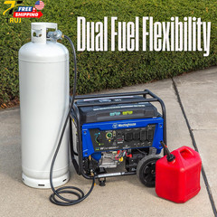 12500 Watt Dual Fuel Home Backup Portable Generator Remote Electric Start Transf