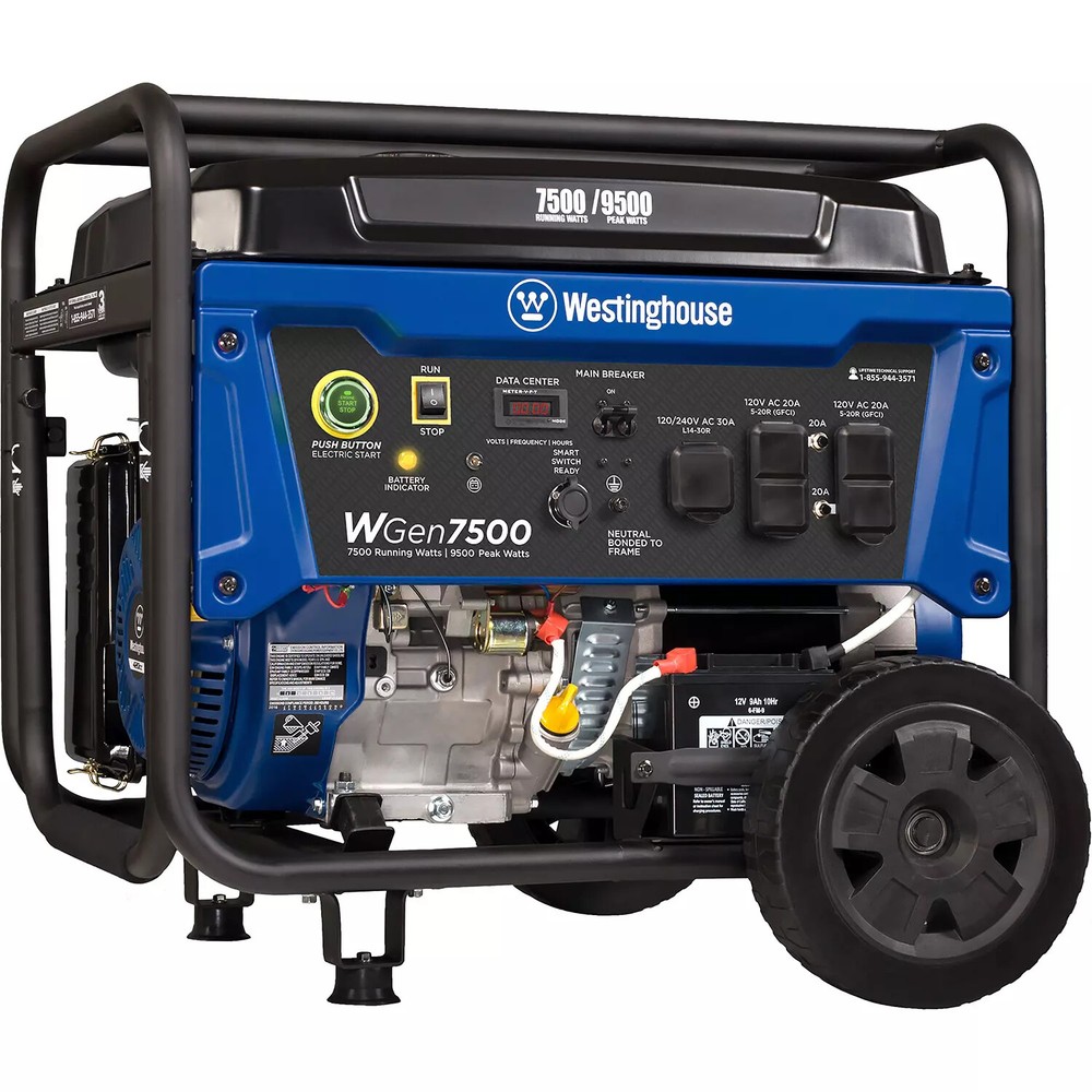 Westinghouse WGen7500DF 9500W 25L Dual Fuel Portable Generator, Great Pick