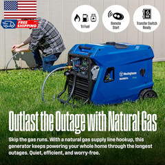 Westinghouse 11000 Peak Watt Tri-Fuel Portable Inverter Generator Remote Start