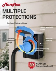 Marsflex 50 Amp Generator Cord And Power Inlet 25Ft 50 Amp Generator Cord Nema