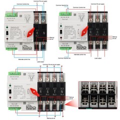 100A Automatic Transfer Switch,220V Generator 4P AC220V, Black