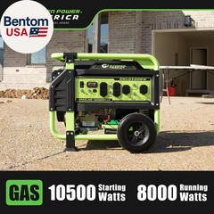 10500 Watt Gasoline Powered Generator, Electric & Recoil Start, 120V/240V, 12V/8