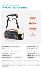 Light Weight Li-ion Portable Power Station 300W 296 Wh with Carrying Strap
