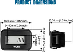 Digital Hours Counter,Ac/Dc 5V to 277V for Garden Tractor Generator Scooter Club