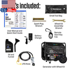 Westinghouse 12,500/9,500-Watt Dual Fuel Gas and Propane Powered EFI Portable US
