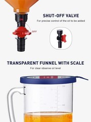– Spill-Proof Engine Oil Funnel Kit｜Oil Change Funnel w/ 12 Adapters & 2