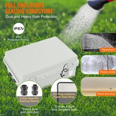 Outdoor Electrical Junction Box, 16.93 x 12.99 x 7.09 in, ABS Plastic Electrical