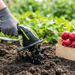 Cordless Tiller Cultivator 235RPM Electric Hand Tiller 4 Inch Soil Loosening