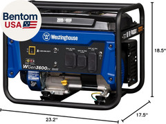 4650 Peak Watt Portable Generator, RV Ready 30A Outlet, Gas Powered, CO Sensor
