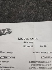 Kat’s – 22100X 22100 60 Watt 28″ Battery Thermal Wrap (Pack of 1)