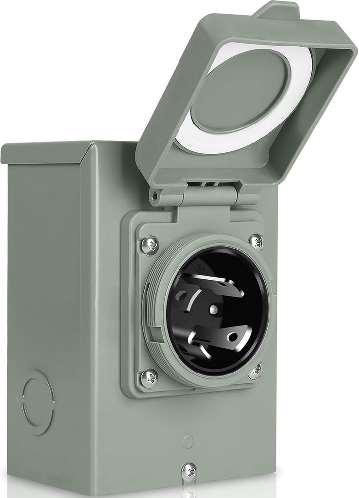 WELLUCK 30 Amp Generator Inlet Box NEMA L14-30P 125/250V Weatherproof Power Box