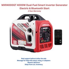 4000 Watt Dual Fuel Generator MXR Inverter Gas Propane RV Ready Bluetooth Start
