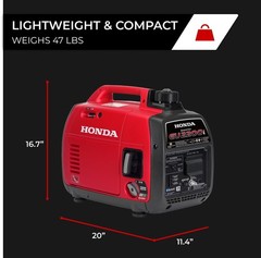 Honda EU2200i 2200-Watt 120-Volt Super Quiet Portable Inverter Generator