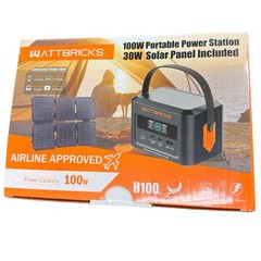 Wattbricks Energy 120W Peak Portable Power & 30-Watt Portable Solar Panel Bundle