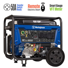 Westinghouse 12,500-W Portable Gas Powered Home Backup Generator, Remote Start